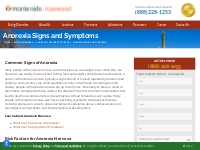 Signs and Symptoms of Anorexia Nervosa Eating Disorder