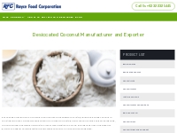 Organic Desiccated Coconut Manufacturer - Royce Food