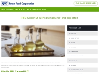 RBD Coconut Oil Manufacturer and Exporter | Royce Food
