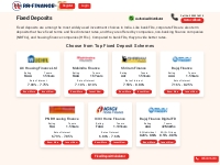   	Fixed Deposit Schemes | Best FD Plans in India - RR Finance