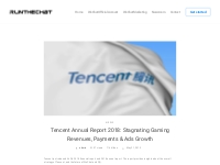 Tencent Annual Report 2018: Stagnating Gaming Revenues, Payments   Ads