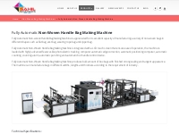 Fully Automatic Non-Woven Handle Bag Making Machine | Sahil Graphics