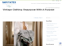 Vintage Clothing: Repurpose With A Purpose | Samiyatex