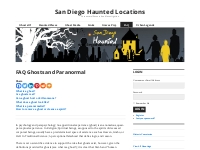 FAQ Ghosts and Paranormal - San Diego Haunted Locations