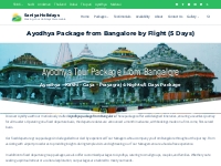 Ayodhya Tour Package from Bangalore 5 Days: Spiritual Tour