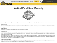 Vertical Panel Saw Warranty - Saw Trax Manufacturing, Inc.