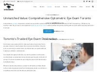 Eye Exam Toronto - Comprehensive Eye Care for Optimal Vision