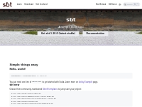 sbt, a simple build tool | sbt