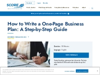 How to Write a One-Page Business Plan: A Step-by-Step Guide | SCORE
