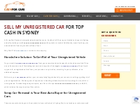 Cash For Unregistered Car - Sydney Wide - Call Us Now!