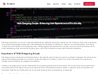 Web Designing Scripts: Enhancing User Experience and Functionality - S