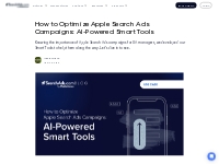 How to Optimize Apple Search Ads Campaigns: AI-Powered Smart Tools