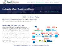 Industrial Water Treatment Plants - Sewaf Energy India Private Limited