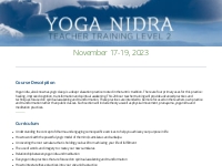 Yoga Nidra Level 2 | Shanti Hot Yoga Teacher Training