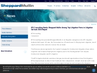 BTI Consulting Ranks Sheppard Mullin Among Top Litigation Firms in Lit