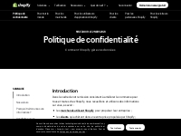 Politique de confidentialité de Shopify Canada