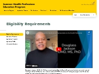 Eligibility Requirements - Summer Health Professions Education Program