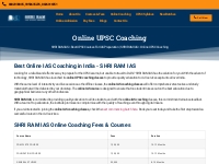 Best Online IAS/UPSC Coaching in Delhi, India | SHRI RAM IAS