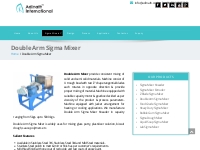 Double Arm Sigma Mixer