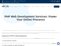 PHP Web Development Services: Power Your Online Presence