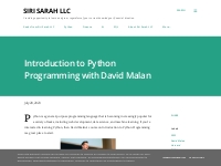 Introduction to Python Programming with David Malan