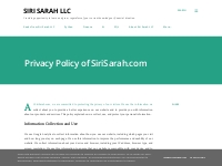 Privacy Policy of SiriSarah.com