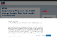 Empowering Women in Renewable Energy: Insights from SMA Leaders Live f