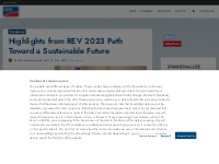 Highlights from REV 2023 Path Toward a Sustainable Future - Sunny. SMA
