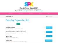 Book Signings | 2023 Small Press Expo