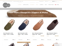 Mens Sheepskin Slippers | Suede Mules, Soft   Hard Soles | Snugrugs UK