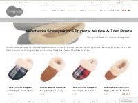 Womens Sheepskin Slippers | Ladies Mules   Cuff Slippers | Snugrugs.UK