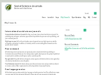 International Social Science Journals | Social Science Journals | Scop