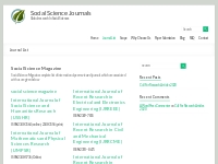 Social Science Magazine | Social Science Journals | Best Publisher