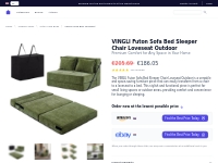 VINGLI Futon Sofa Bed Sleeper Chair Loveseat: Outdoor Comfort