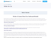 Write for Us |         SoftwareWorld