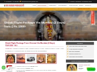 Shirdi flight package from Chennai | Sri Sairam Subhayatra