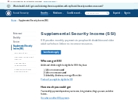 Supplemental Security Income (SSI) | SSA