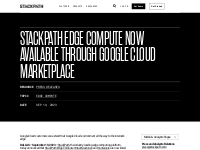 Edge Compute Now Available through Google Cloud Marketplace
