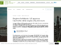 Regime forfettario: UE approva l'aumento della soglia a 85.000 euro