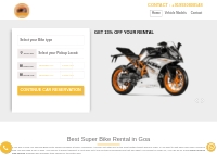 Super Bike Rental In Goa | Rent A Bike | Airport