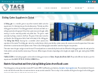 Automatic Sliding Gates Supplier in Dubai, UAE - Tacsllc.com
