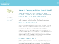 The Tapping Solution Foundation - What Is Tapping and How Does It Work