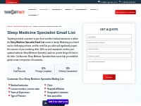 Sleep Medicine Specialist Email List | 100% Verified Database