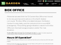 Box Office | TD Garden | TD Garden