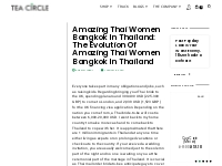 Amazing Thai Women Bangkok In Thailand: The Evolution Of Amazing Thai 