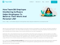 Monitor Software balance employees work and personal life - TeamOB