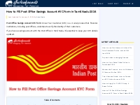 How To Fill Post Office Savings Account KYC Form In Tamil Nadu 2024