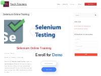 Selenium Online Training | Best Course for USA   INDIA 2021