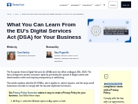 What You Can Learn From the EU s Digital Services Act (DSA) for Your B