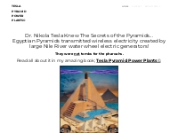 Tesla Pyramid Power Plants | Index